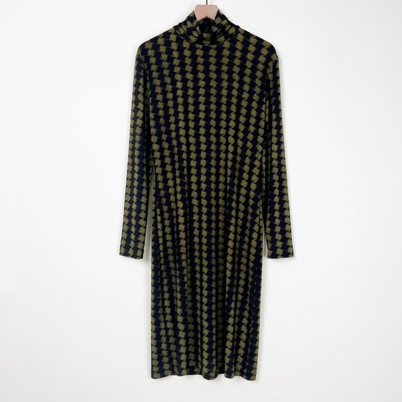 Norma Kamali Kulture Long Sleeve Turtleneck Mini Midi Tunic Dress Turtleneck XL - Picture 1 of 7
